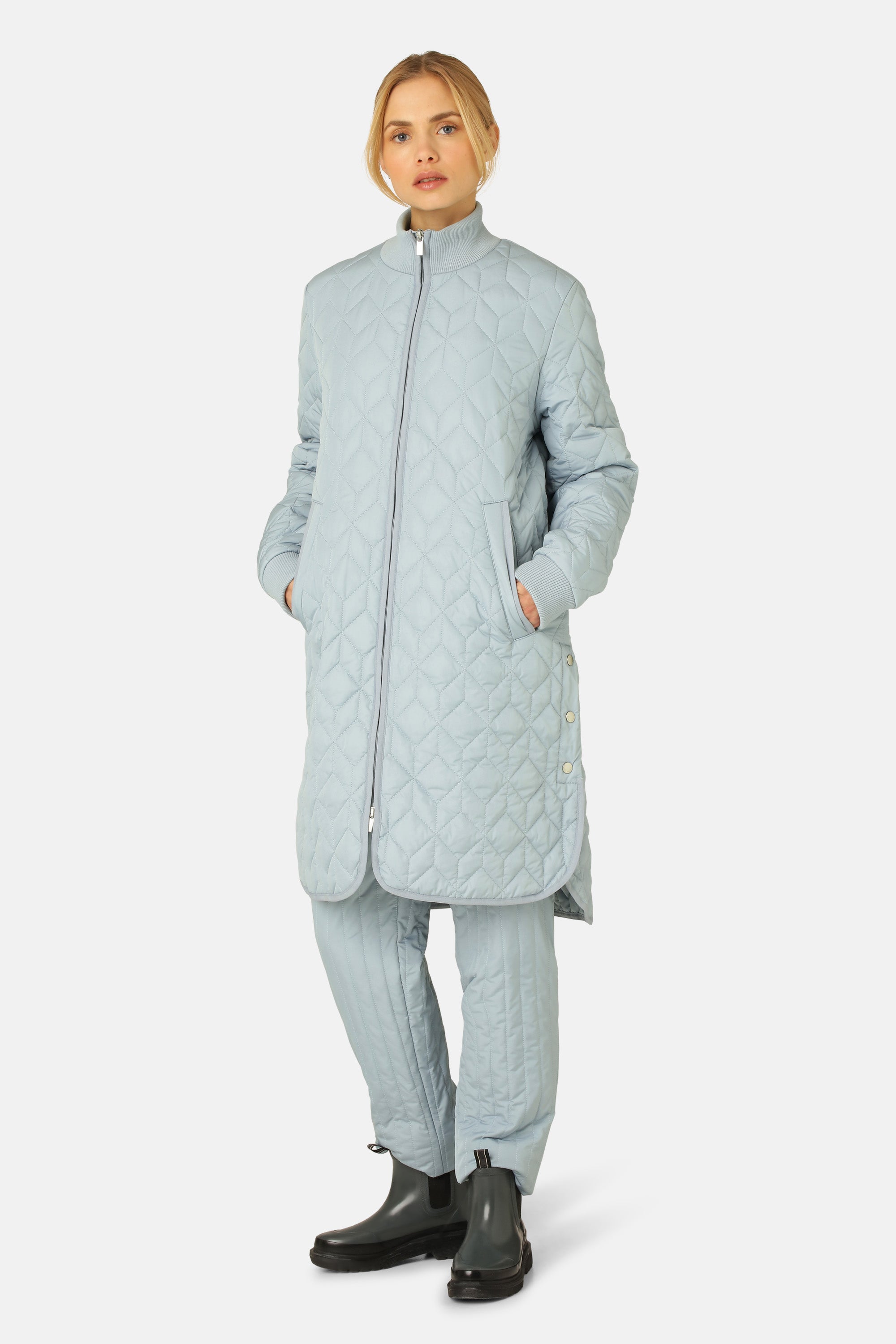 Ilse Jacobsen Hornbæk Outerwear Steppmantel Coat 608 Pale Petroleum
